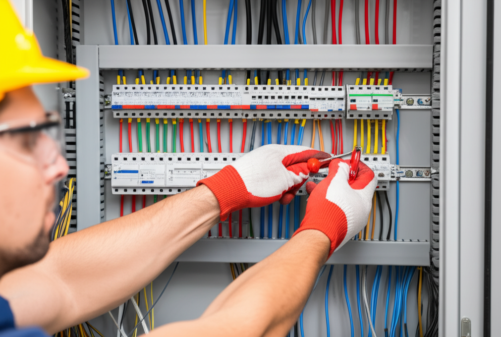 Electrician at work