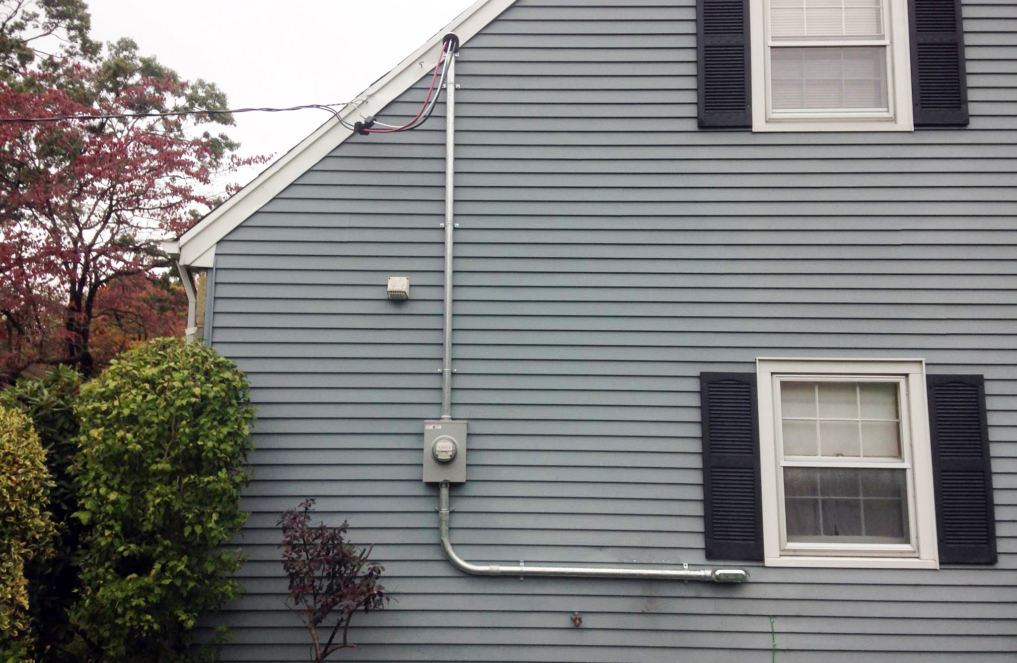 New electrical service entrance and meter installation on a North NJ home
